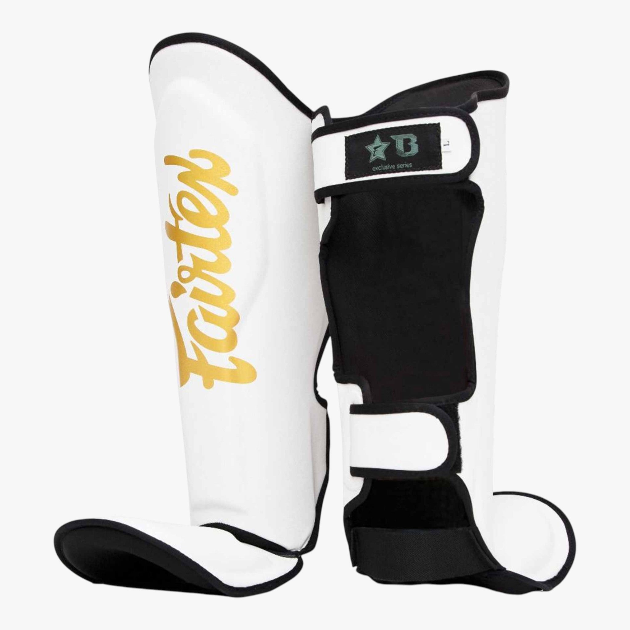FAIRTEX X BOOSTER Schienbeinschoner in Weiß / Gold