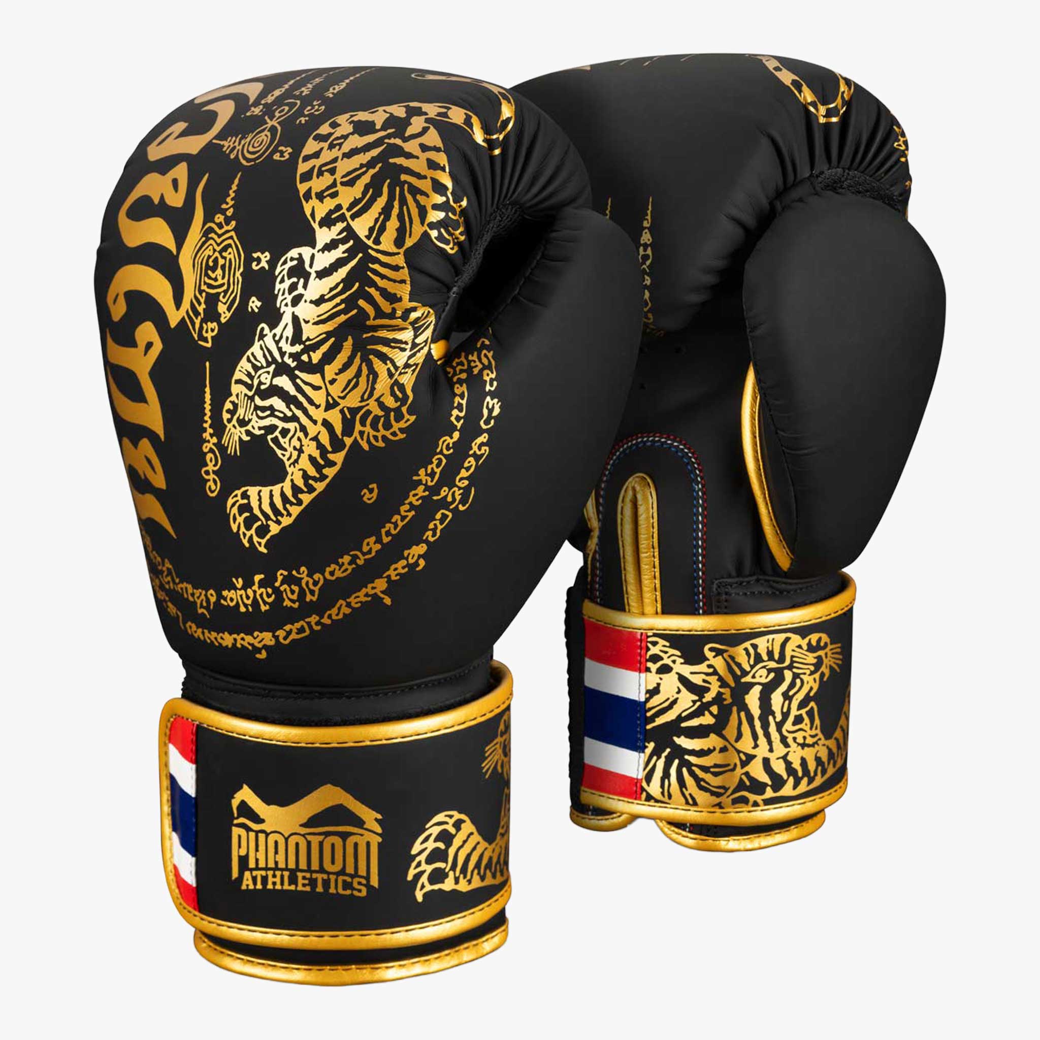 PHANTOM ATHLETICS Boxhandschuhe, Muay Thai Schwarz / Gold / 16 oz