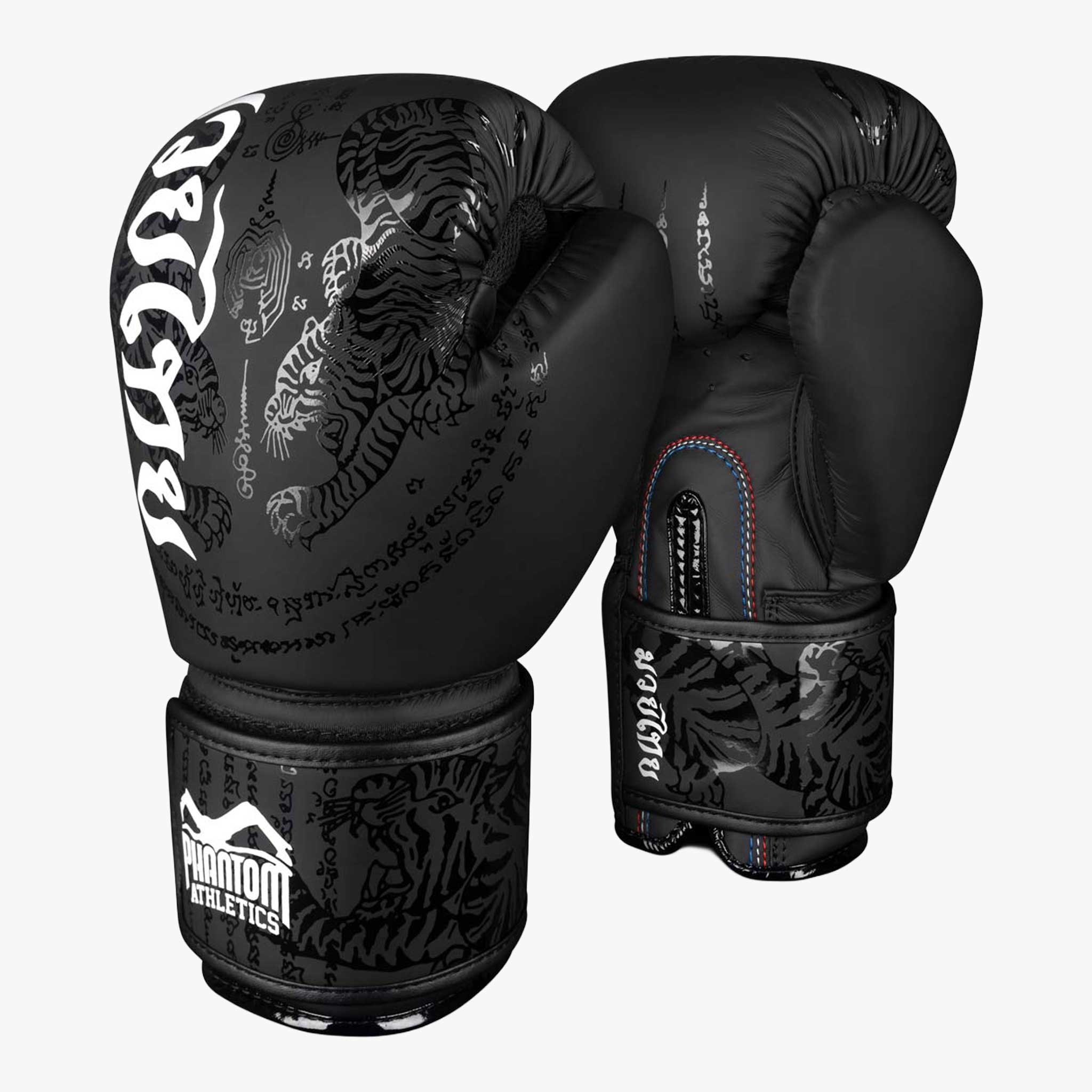 PHANTOM ATHLETICS Boxhandschuhe, Muay Thai Schwarz / Silber / 16 oz
