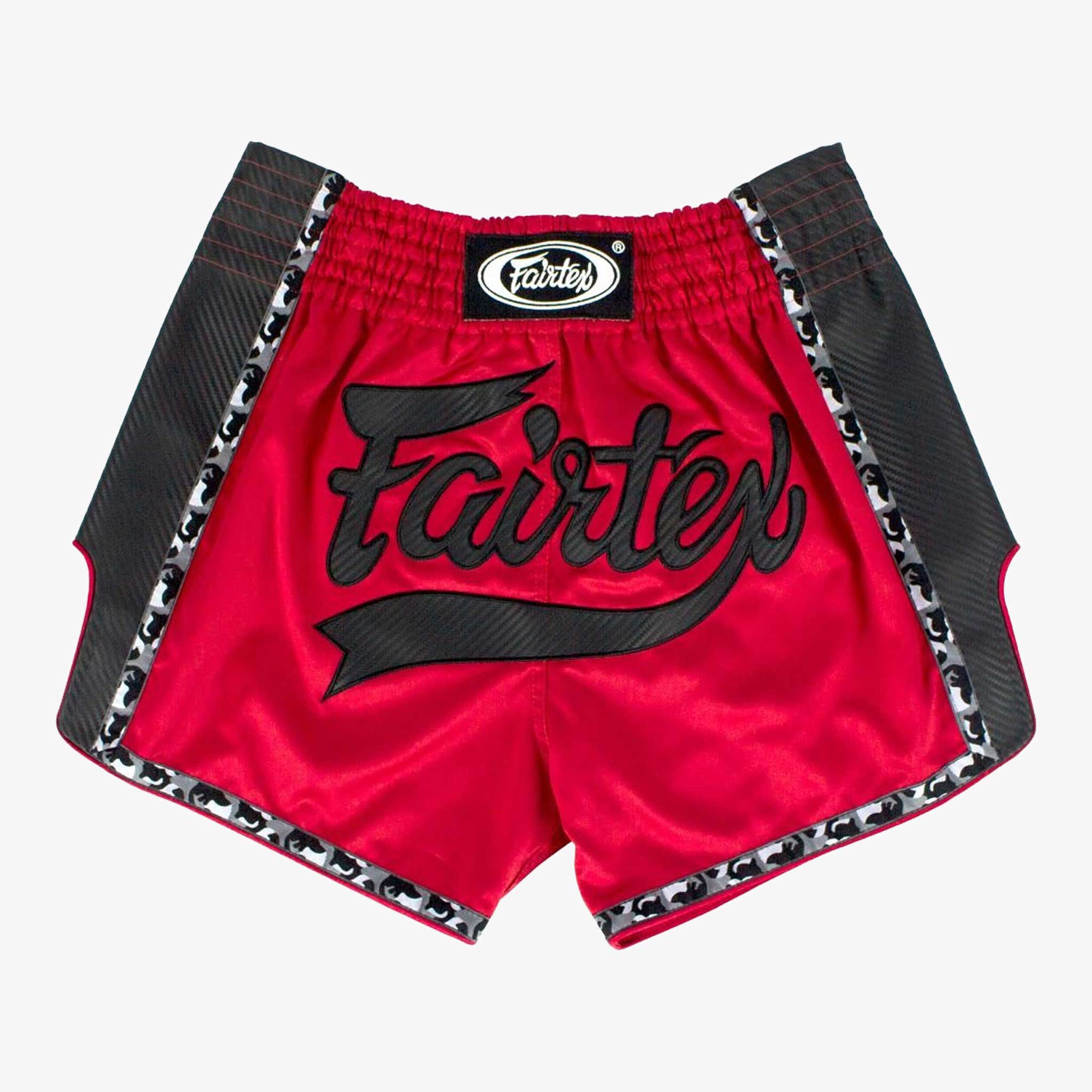 FAIRTEX Muay Thai Shorts, BS1703 in Red/Black Satin