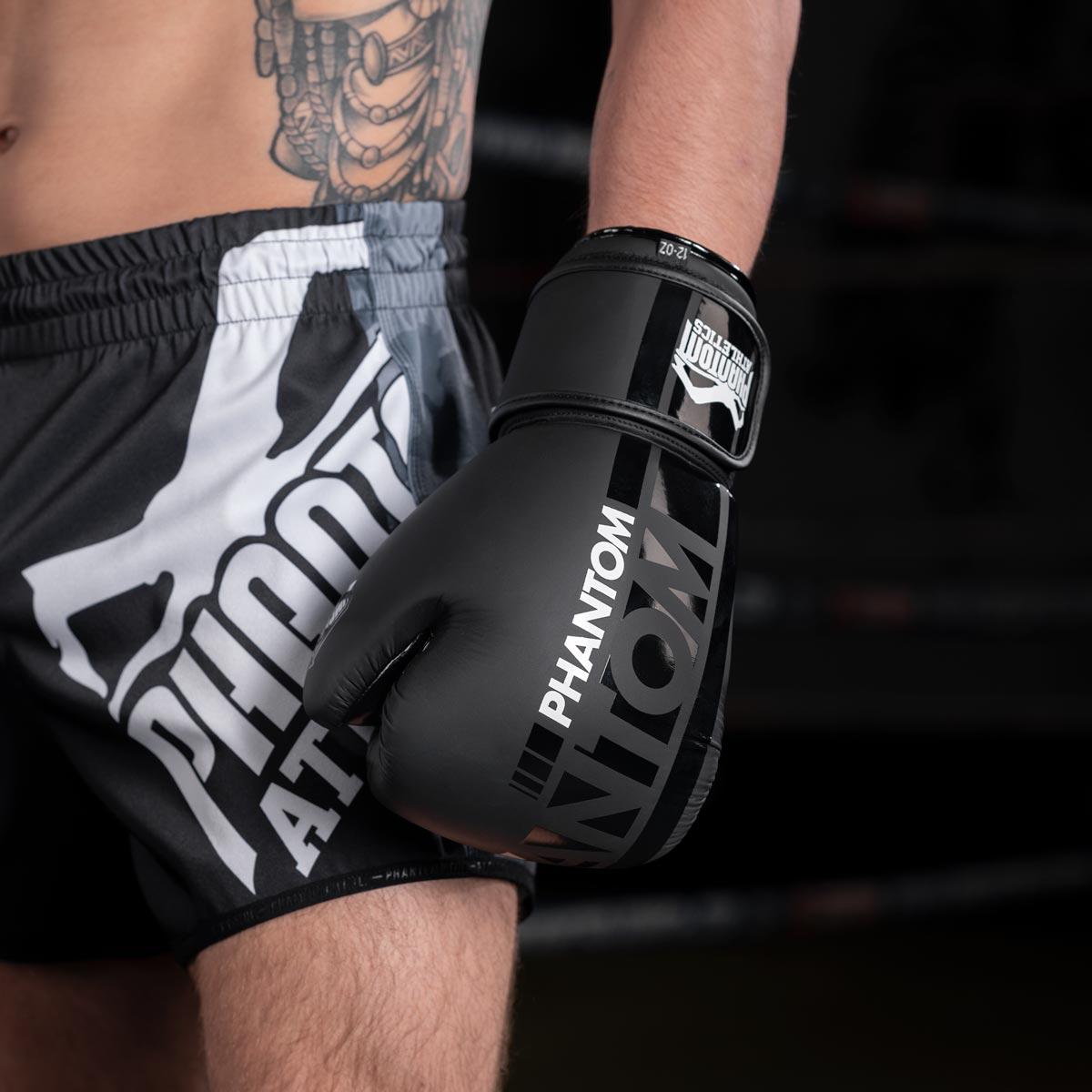 PHANTOM ATHLETICS Boxhandschuhe, APEX Schwarz / 16 oz