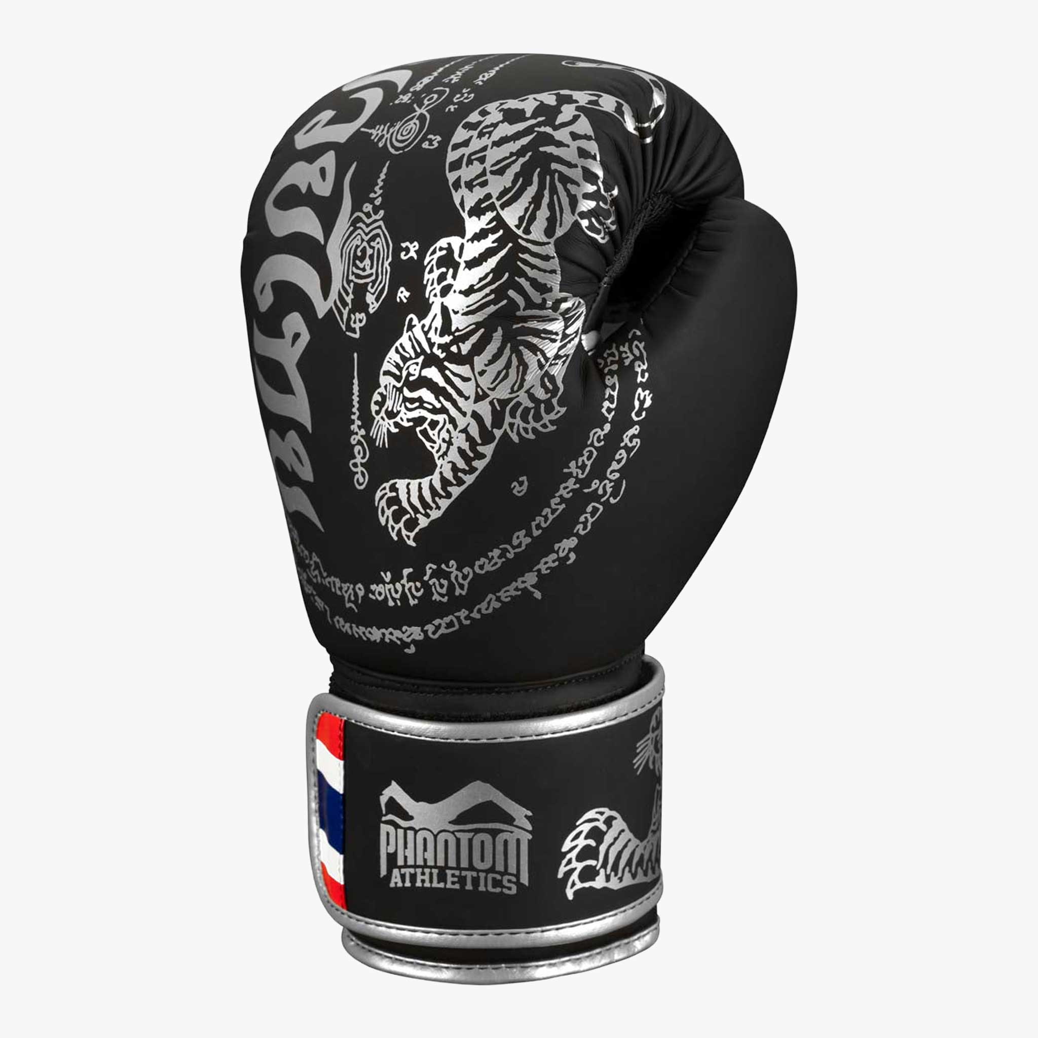 PHANTOM ATHLETICS Boxhandschuhe, Muay Thai Schwarz / Silber / 16 oz