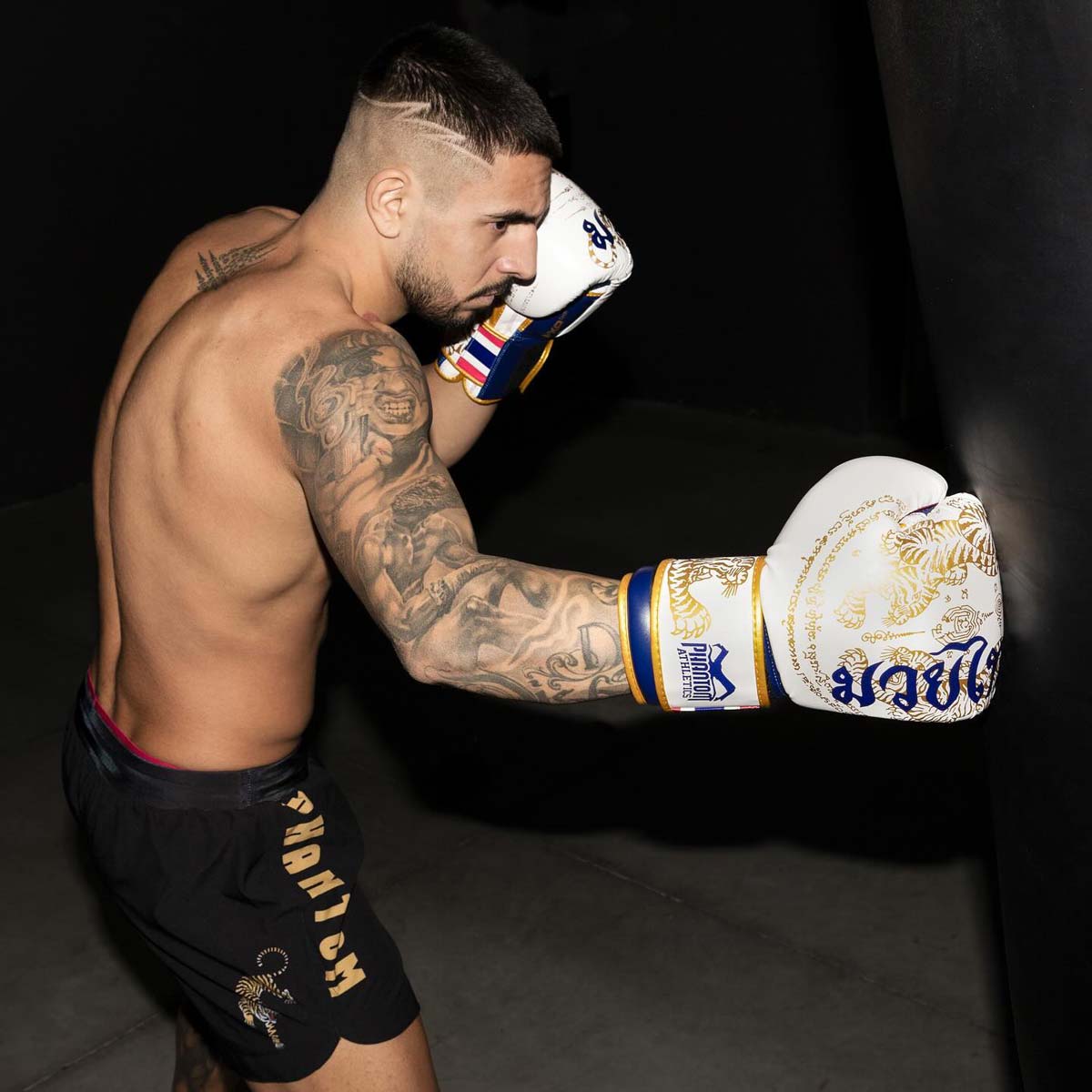 PHANTOM ATHLETICS Boxhandschuhe, Muay Thai Weiß / Gold / 16 oz